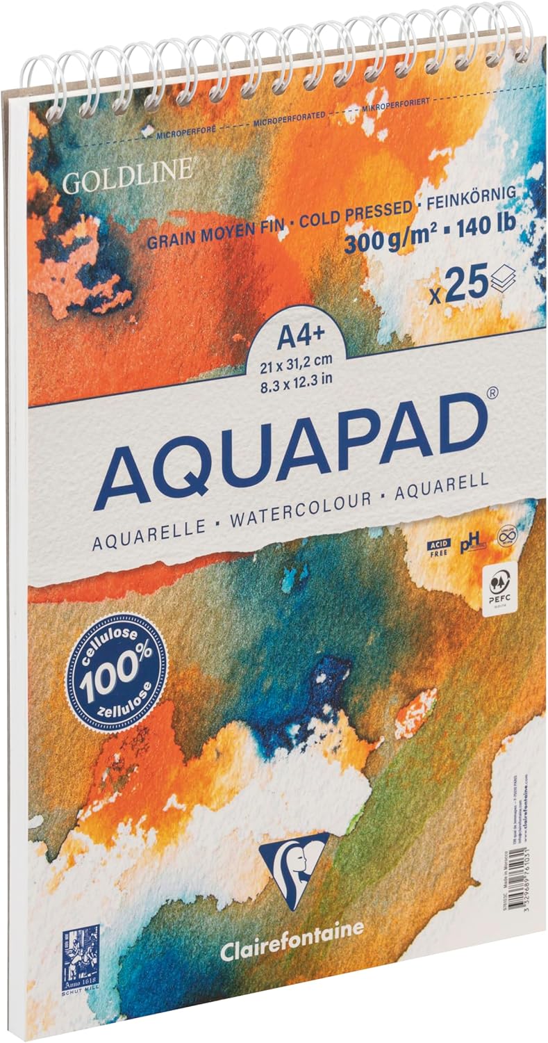 Bloc à dessin AquaBloc 300G spirale 25 feuilles A4+ by CLAIREFONTAINE