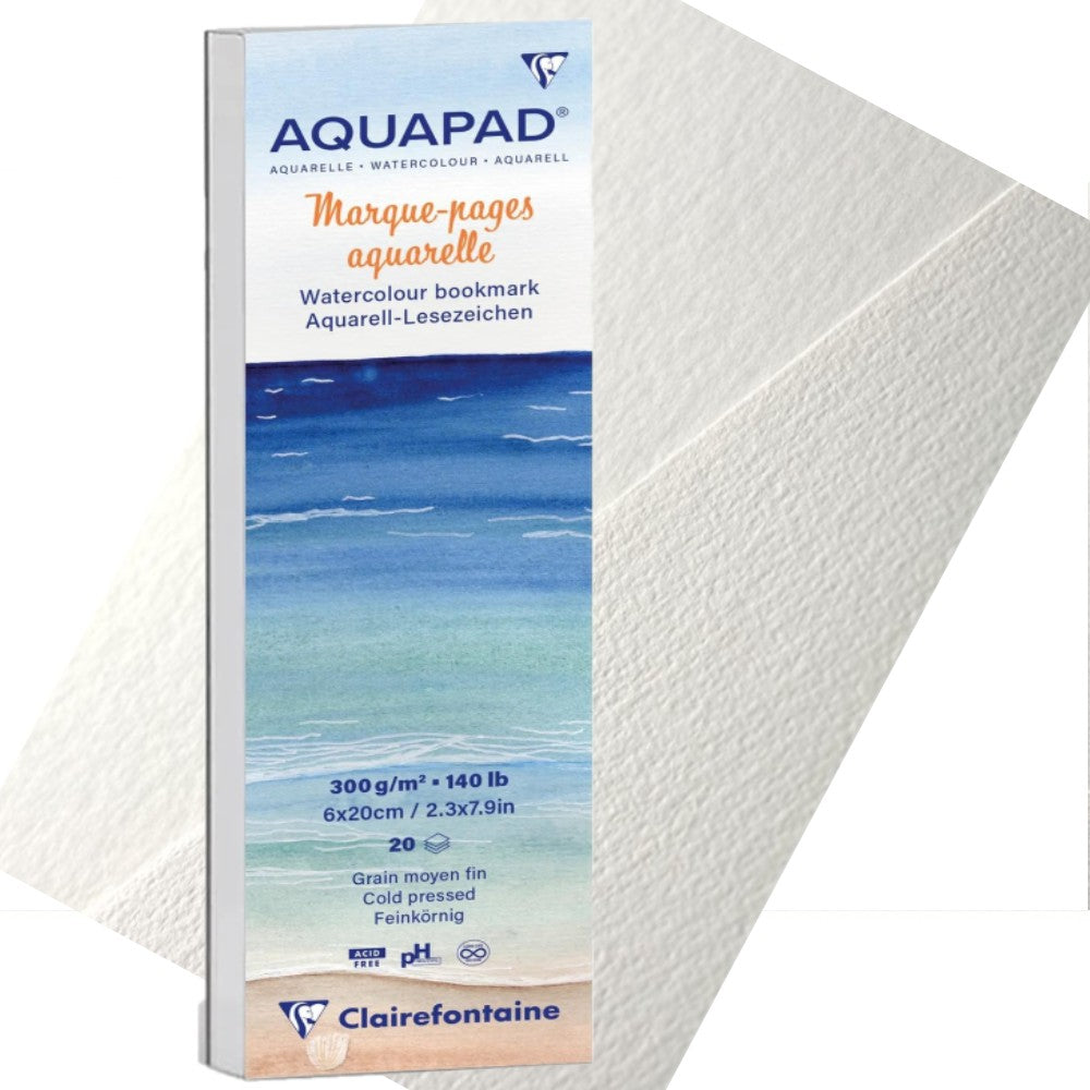 Bloc collé Aquapad Marque-pages aquarelle 6x20cm 20F 300g