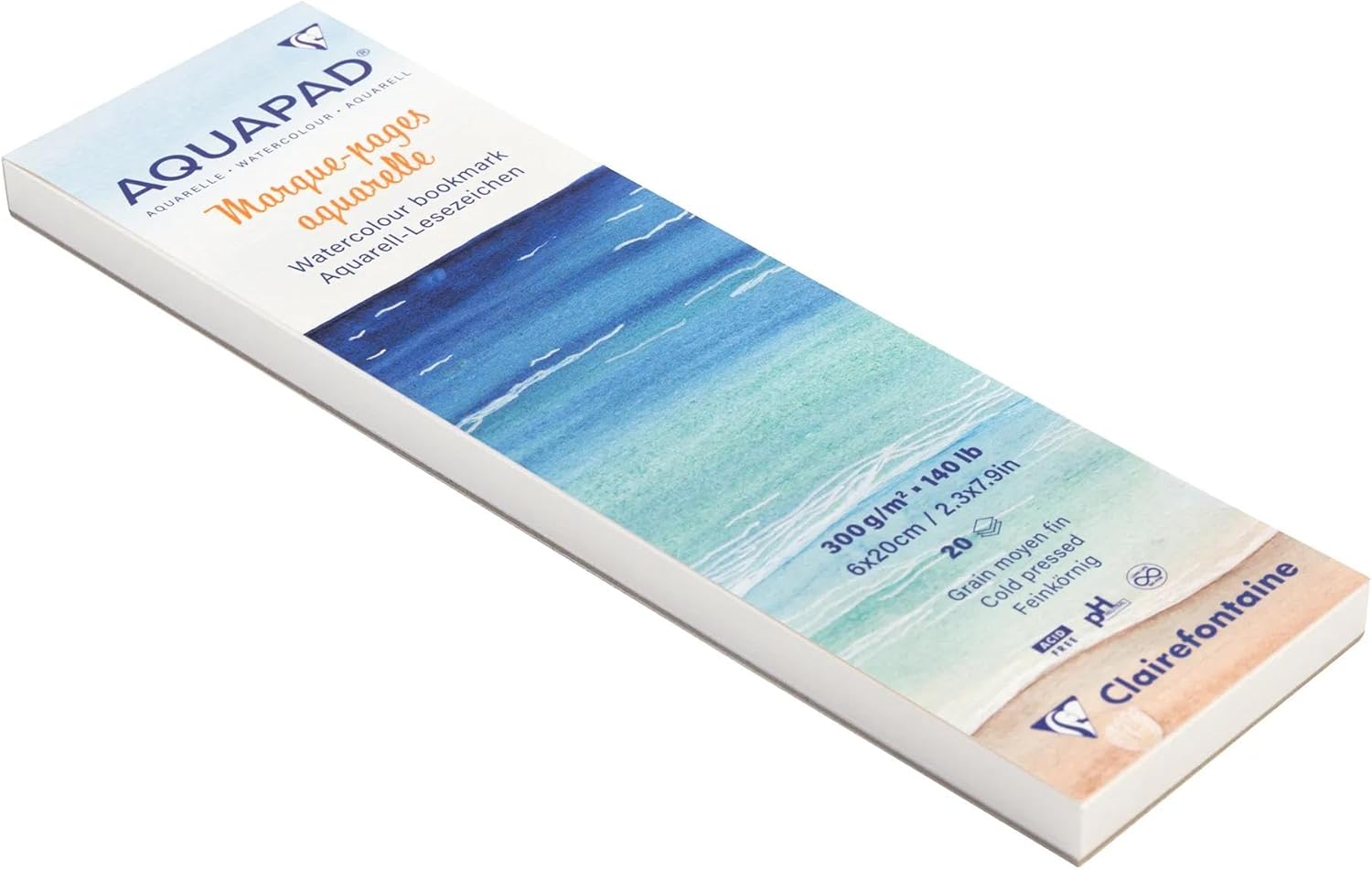 Bloc collé Aquapad Marque-pages aquarelle 6x20cm 20F 300g