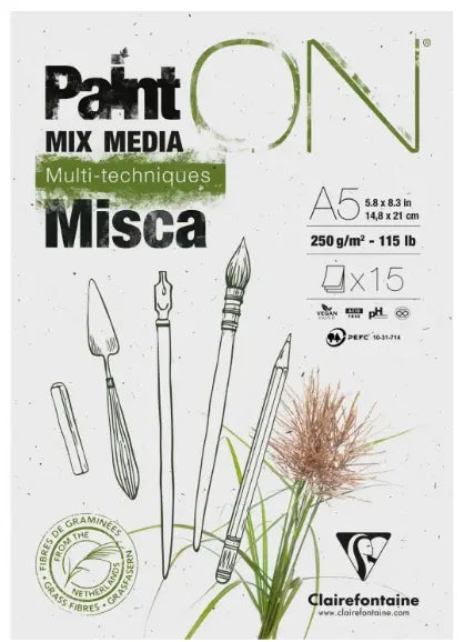 Paint'On Misca Bloc à dessin Collé A5 15F 250g/M² CLAIREFONTAINE