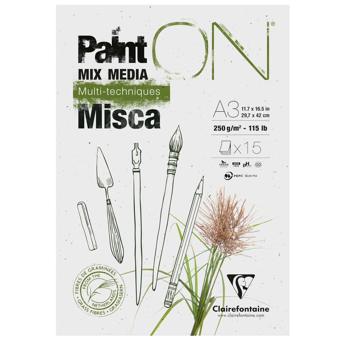 Paint'On Misca Bloc à dessin Collé A3 15F 250g/M²