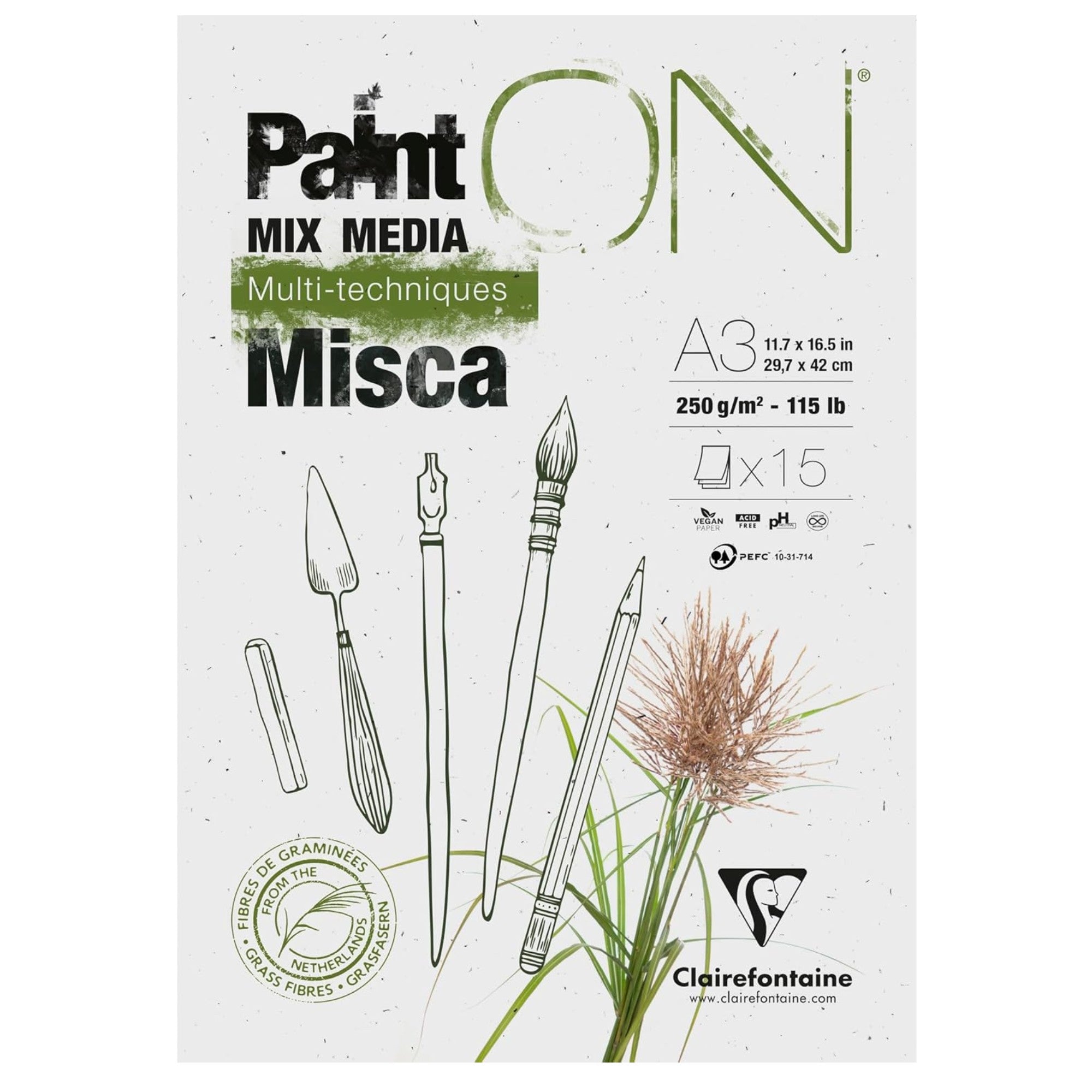 Paint'On Misca Drawing pad A3 15F 250g/M² Glued