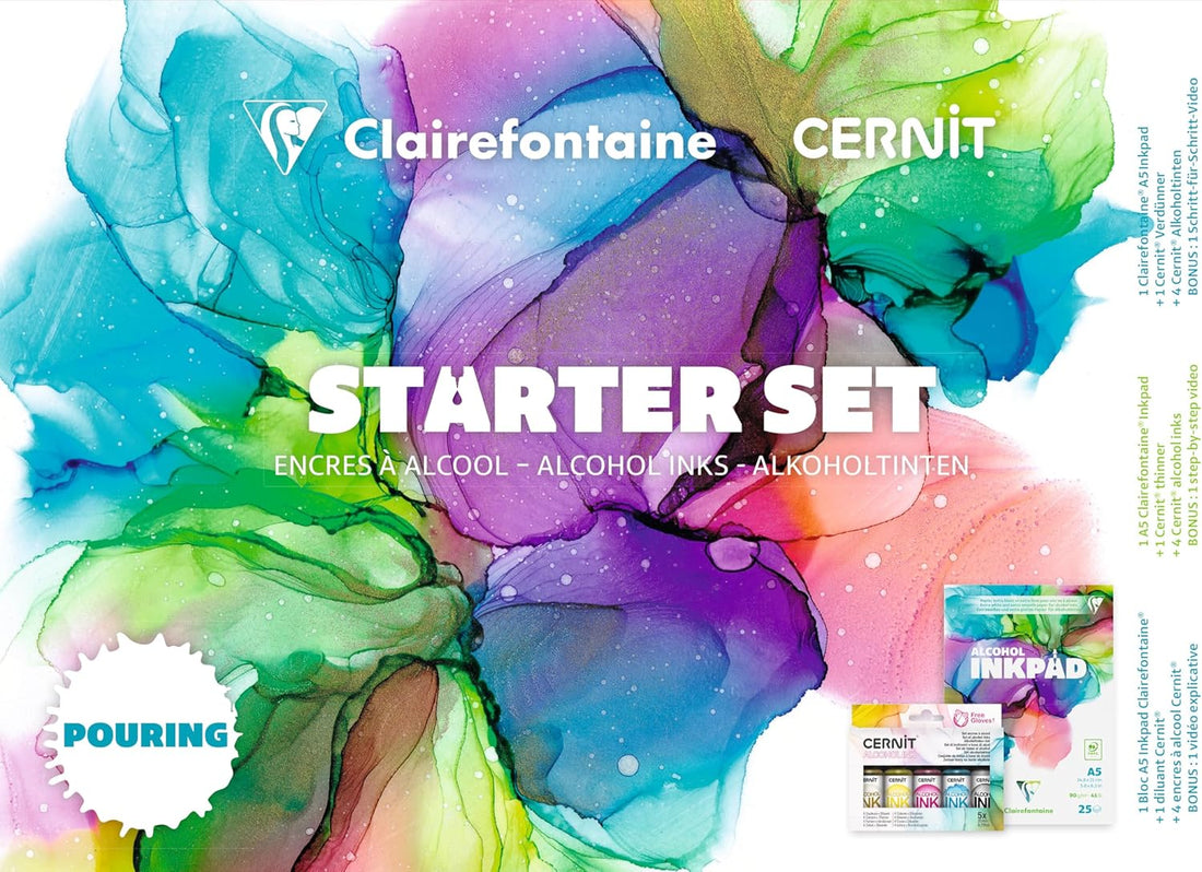 Coffret débutant: encre à alcool et livret - A5. (14.8x21cm) CERNIT