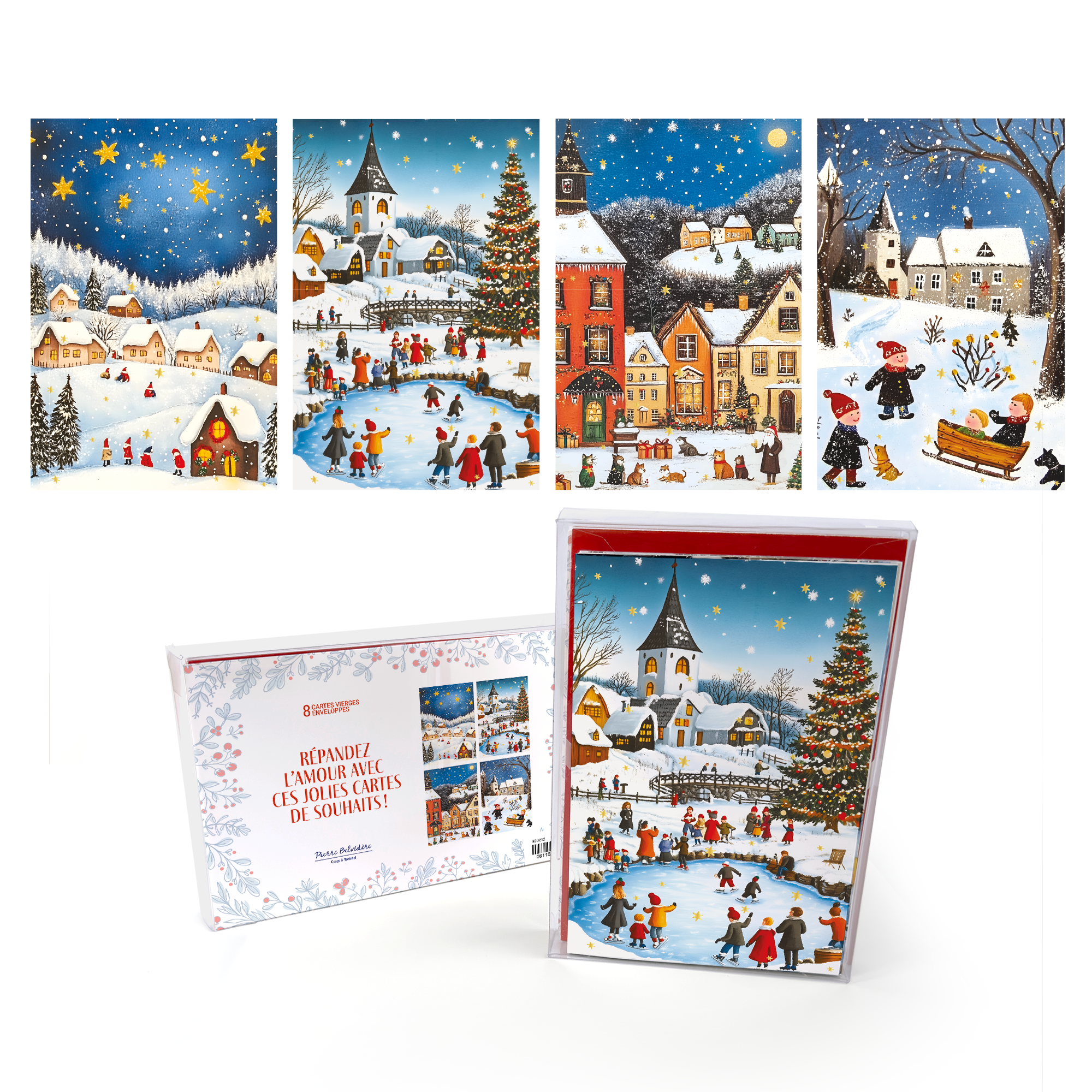 CARTES NOËL SIGNATURE - ENS. 8 - SOUS LES ÉTOILES PBI AUTRES