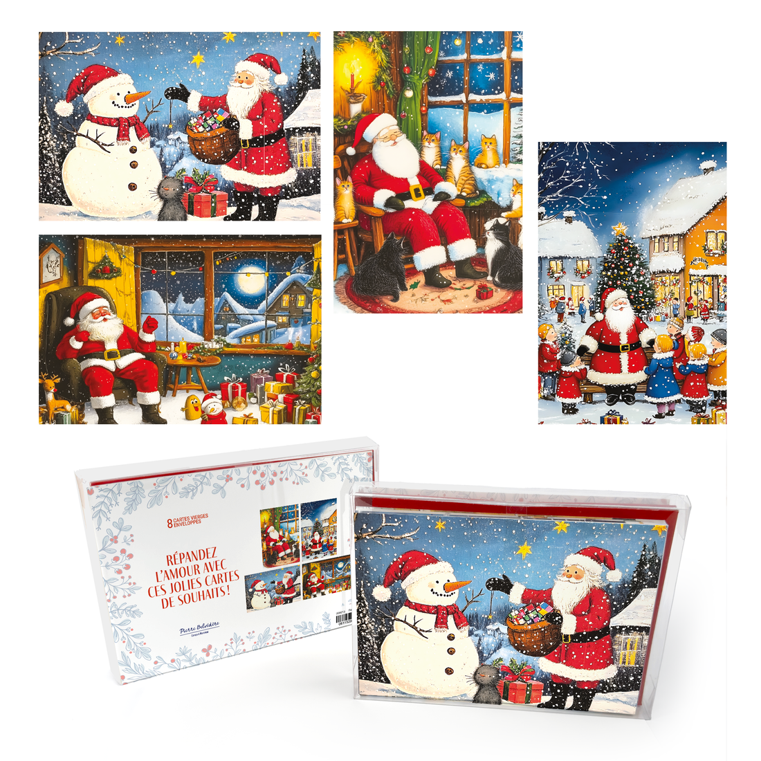 CARTES NOËL SIGNATURE - ENS. 8 - PÈRE NOËL PBI AUTRES