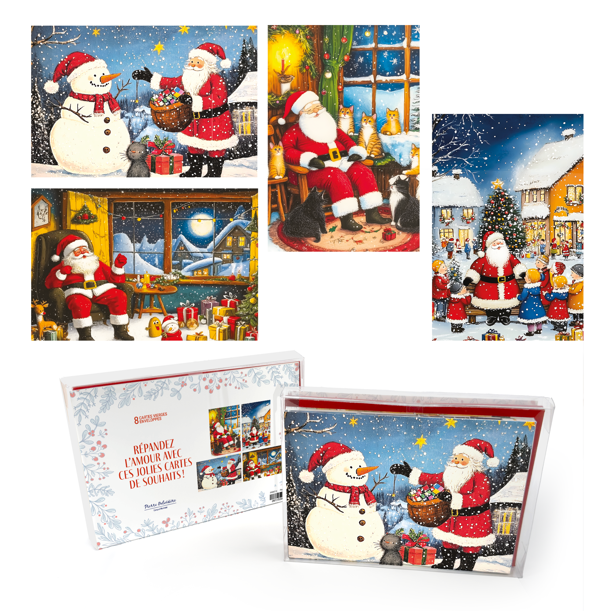 CARTES NOËL SIGNATURE - ENS. 8 - PÈRE NOËL PBI AUTRES
