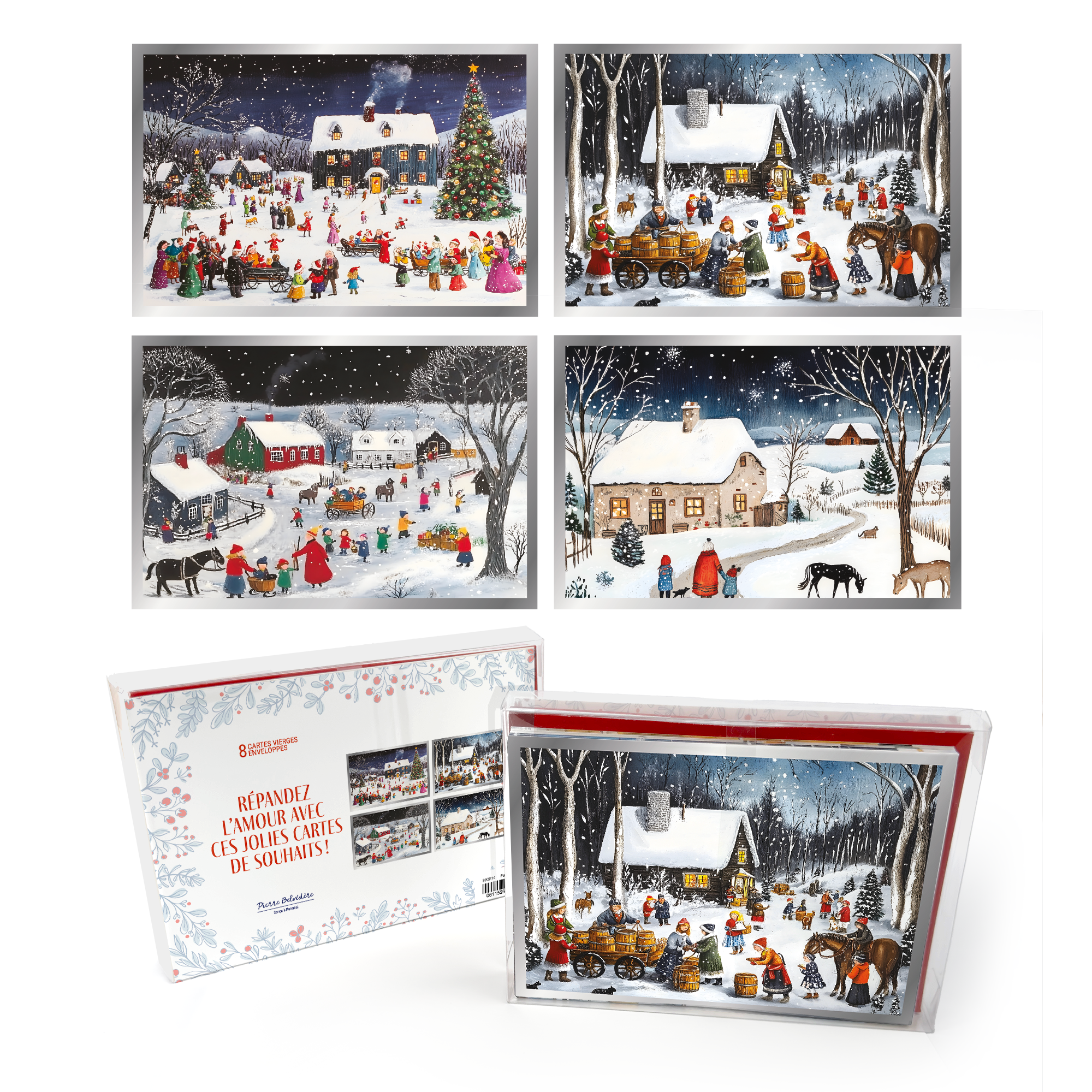 CARTES NOËL SIGNATURE - ENS. 8 - VILLAGE DE NOËL PBI AUTRES
