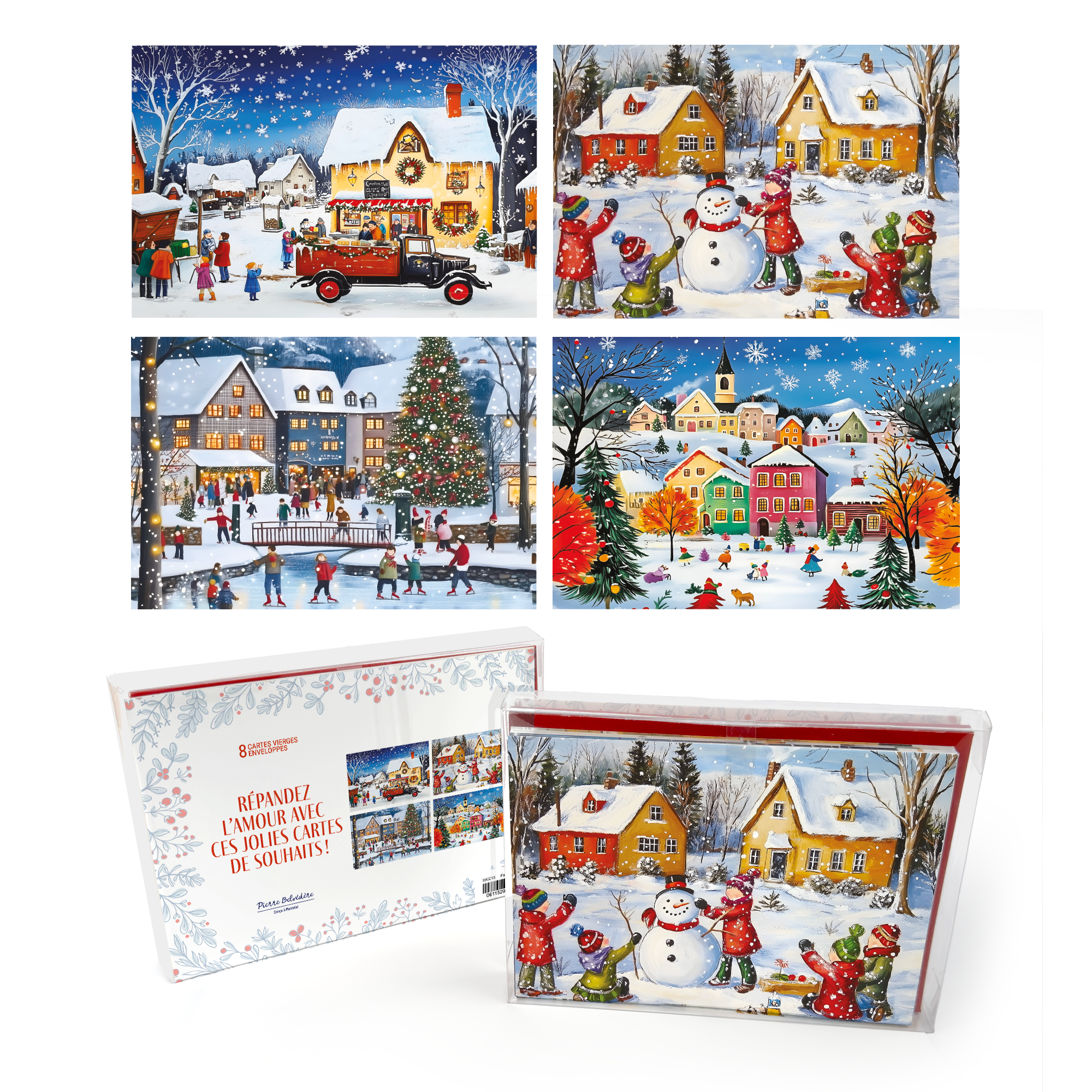 CARTES NOËL SIGNATURE - ENS. 8 - HIVER ENCHANTÉE PBI AUTRES