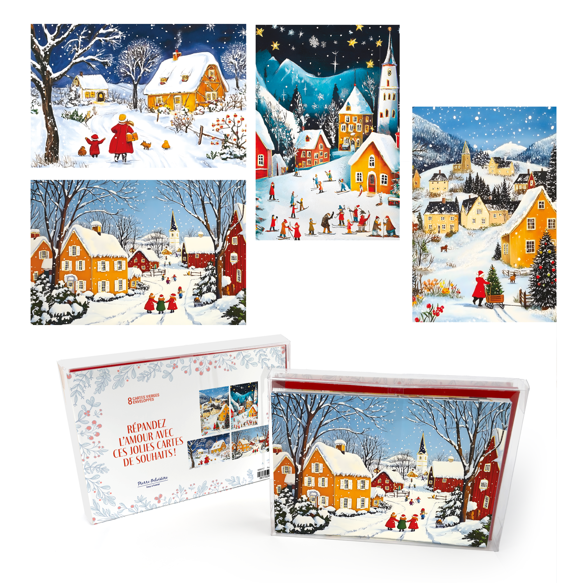 CARTES NOËL SIGNATURE - ENS. 8 - PROMENADE ENNEIGÉE PBI AUTRES