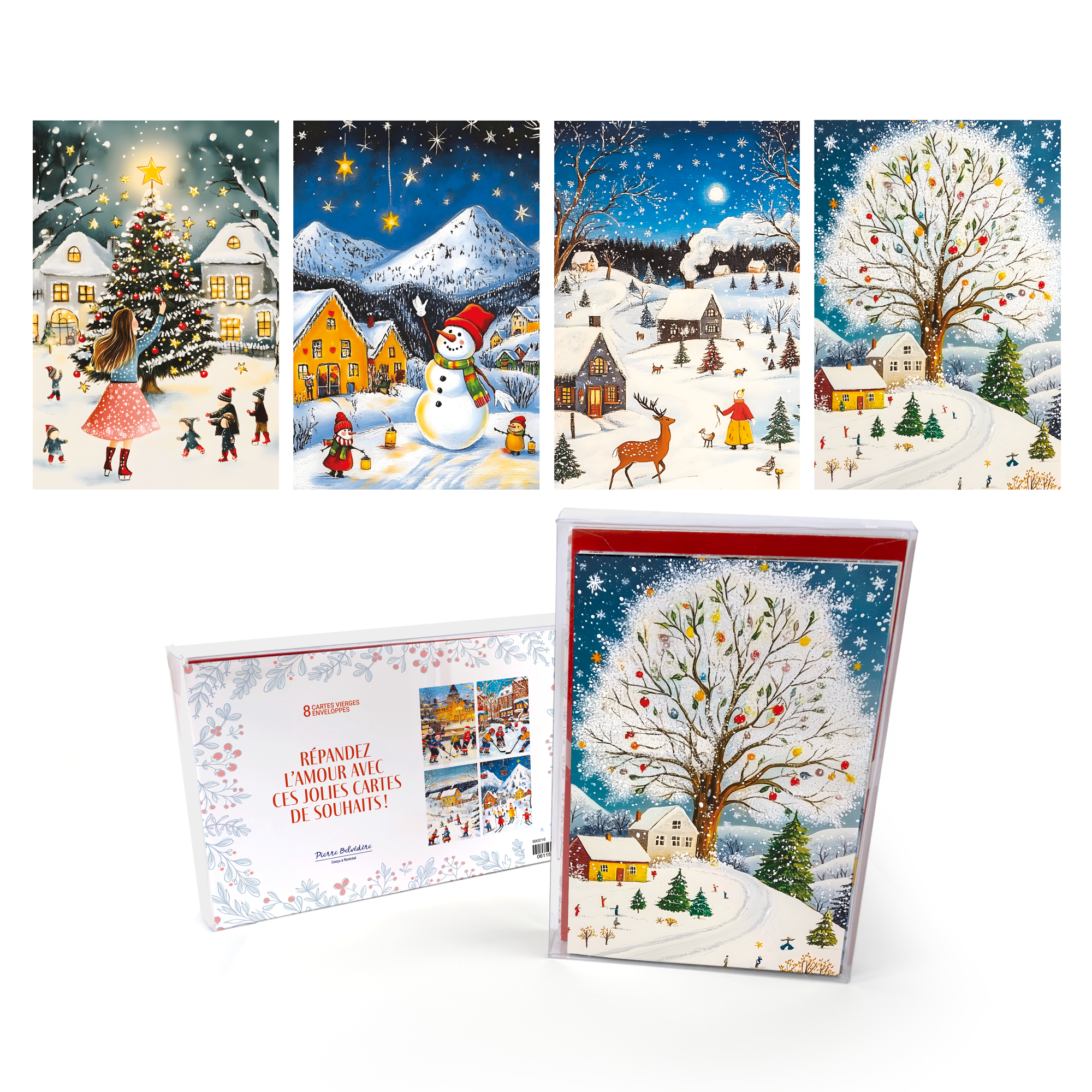 CARTES NOËL SIGNATURE - ENS. 8 - NUIT DE PAIX PBI AUTRES