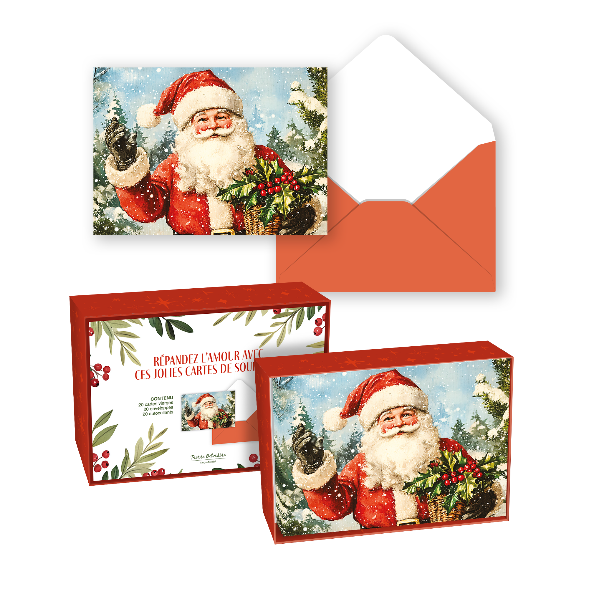 CARTE NOËL ENS./ 20:PÈRE NOËL VINTAGE  2025 PBI AUTRES