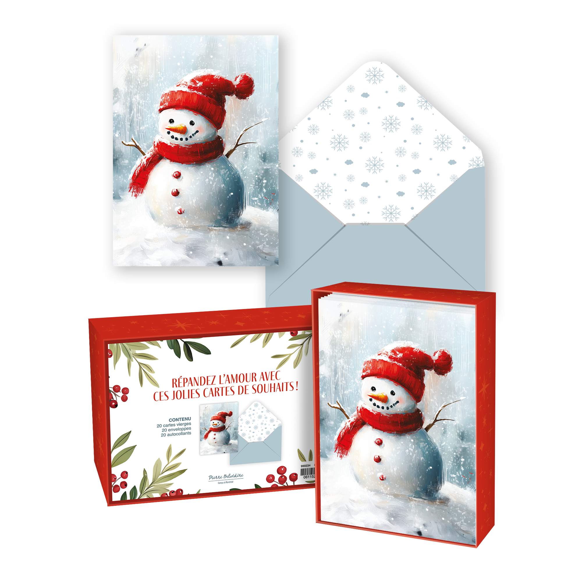 CARTE NOËL ENS./ 20: BONHOMME DE NEIGE 2025 PBI AUTRES