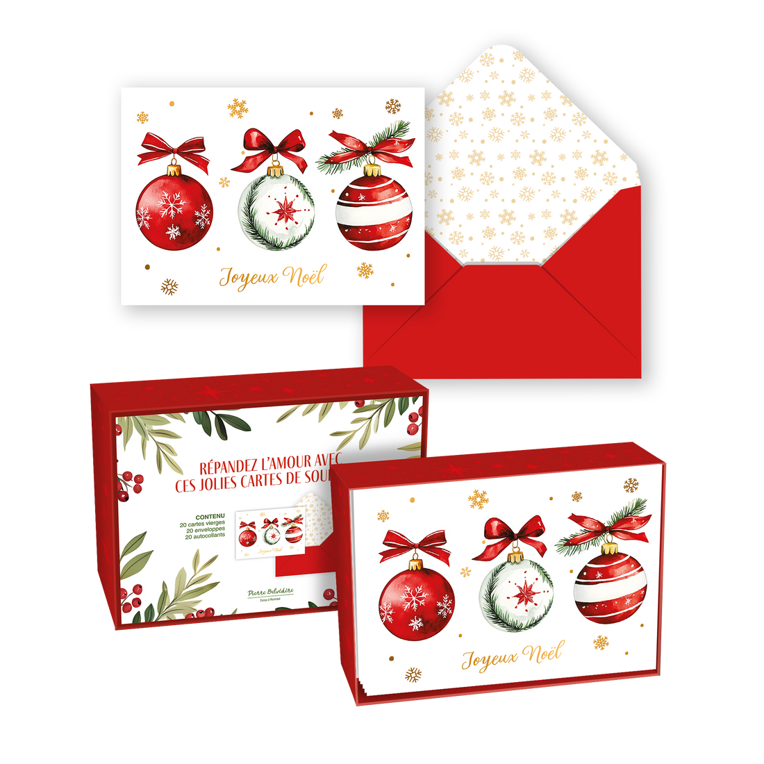 CARTE NOËL ENS./ 20: 3 DÉCORATIONS 2025 PBI AUTRES