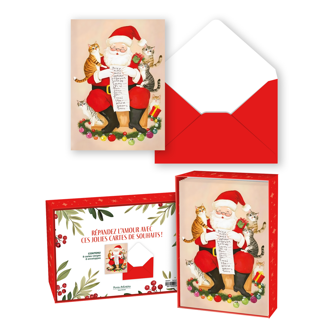 CARTE NOËL ENS./ 8 - LISTE DU PÈRE NOËL - 2025 PBI AUTRES