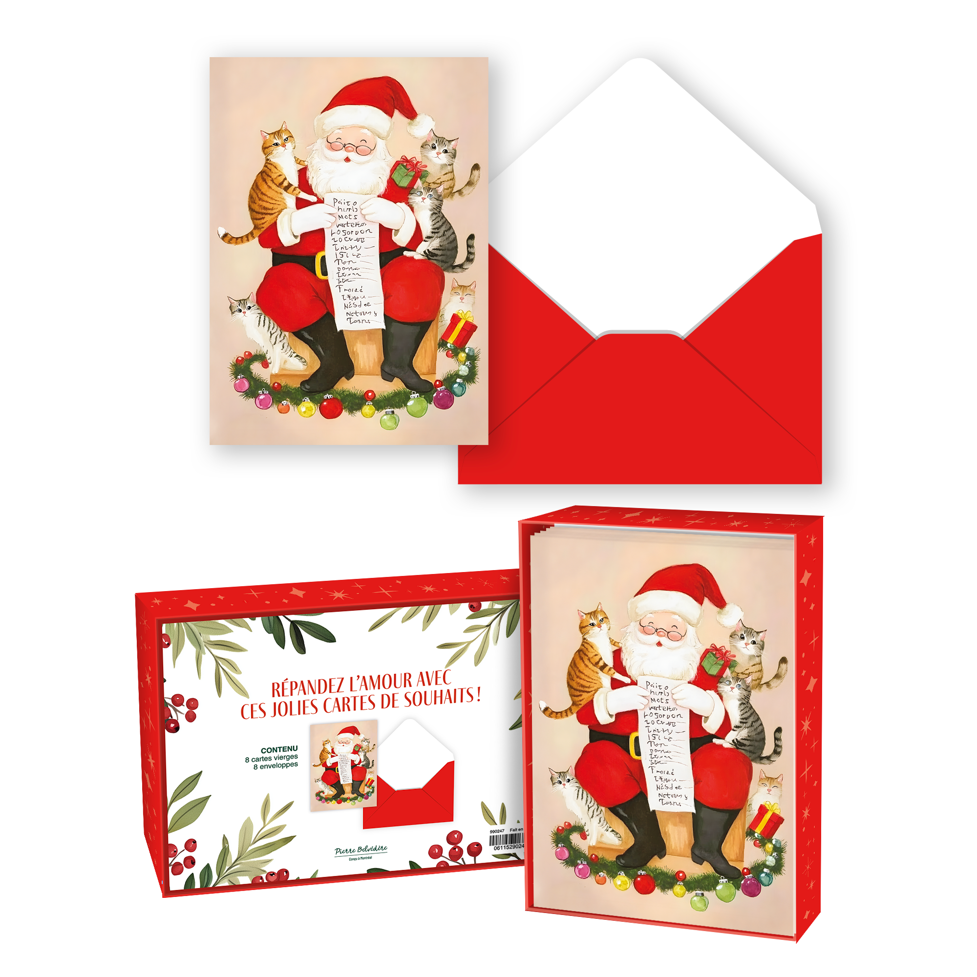 CARTE NOËL ENS./ 8 - LISTE DU PÈRE NOËL - 2025 PBI AUTRES