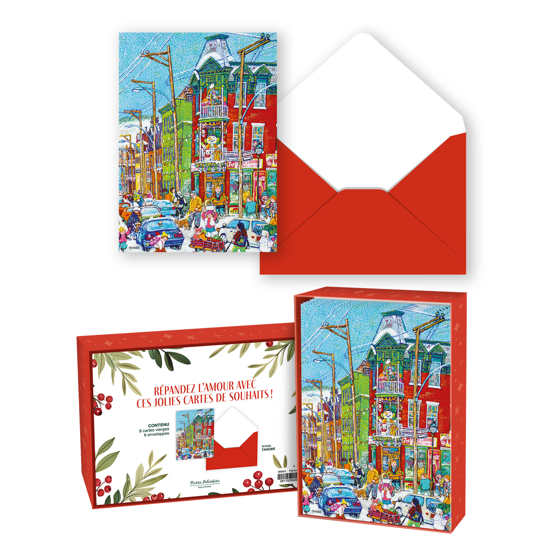 CARTE NOËL ENS./ 8 -  LE TEMPS DES FÊTES AU CHALET (TANOBE) -2025 PBI AUTRES