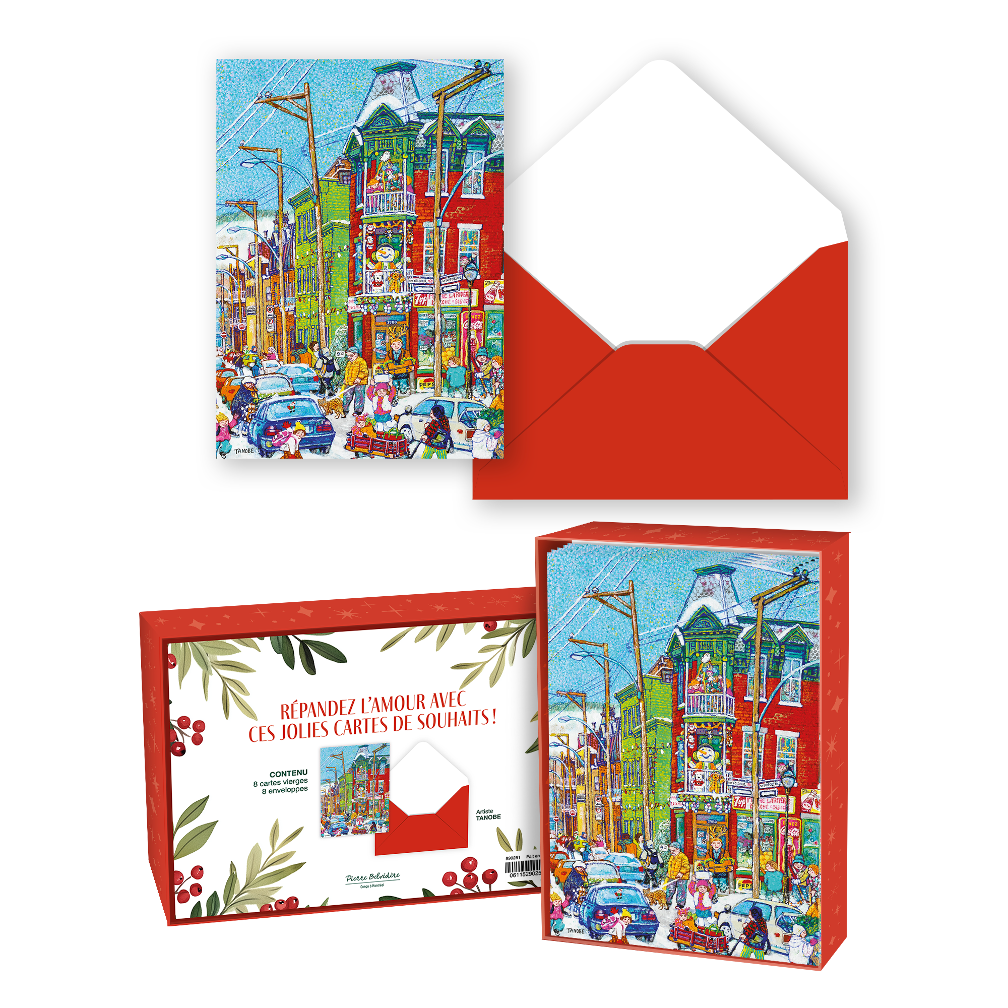 CARTE NOËL ENS./ 8 -  LE TEMPS DES FÊTES AU CHALET (TANOBE) -2025 PBI AUTRES