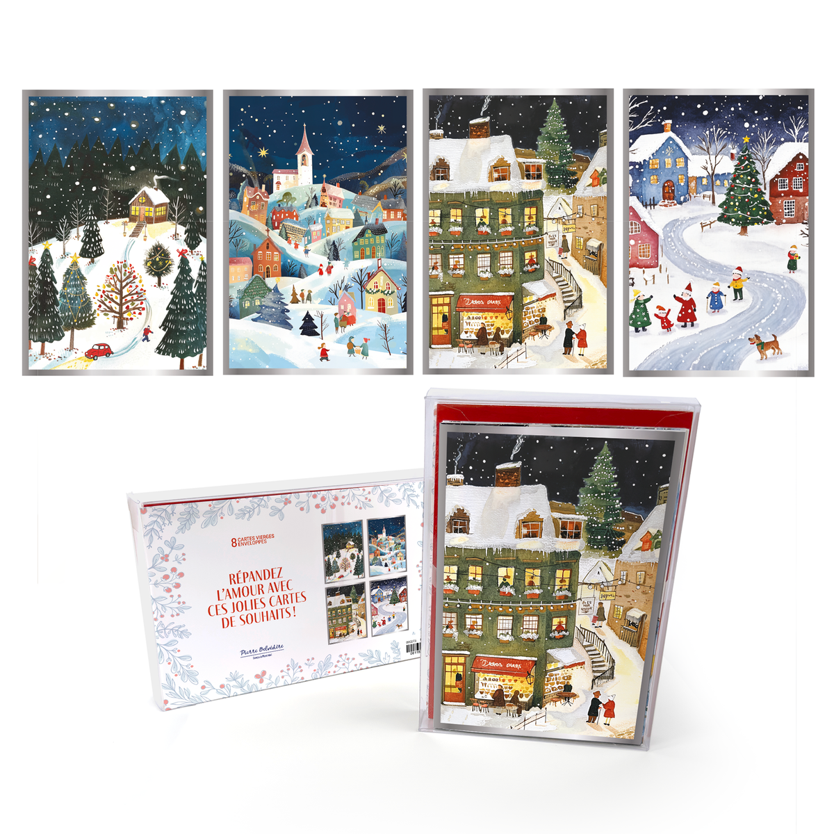 CARTES NOËL SIGNATURE - ENS. 8 - CHEMINS ENNEIGÉ - PBI AUTRES