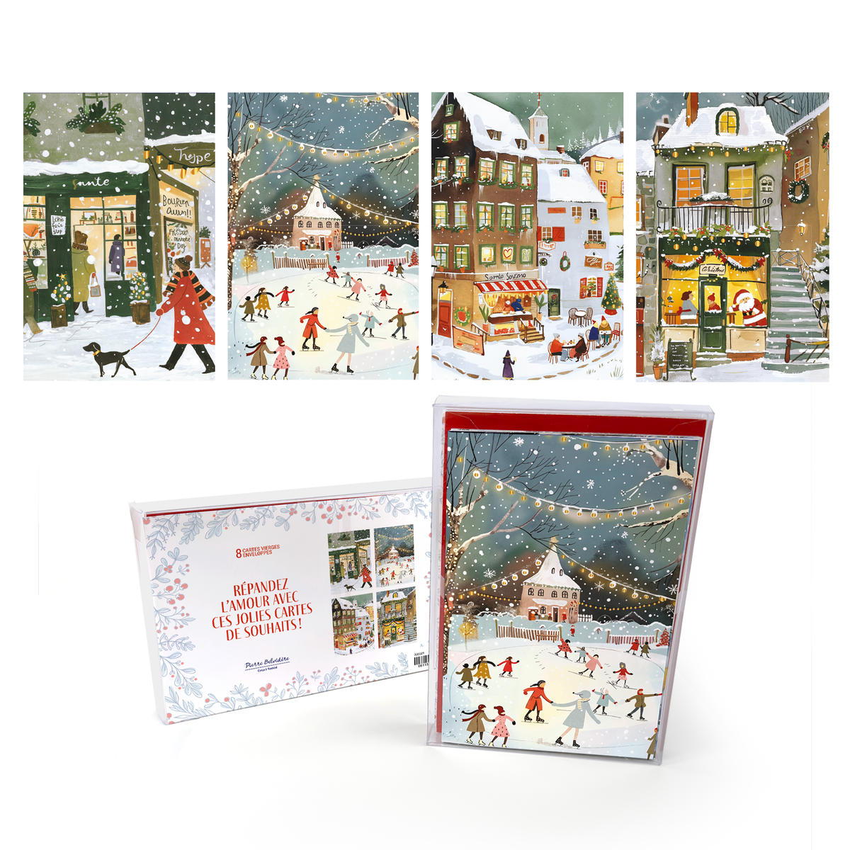 CARTES NOËL SIGNATURE - ENS. 8 - NOËL EN VILLE - PBI AUTRES