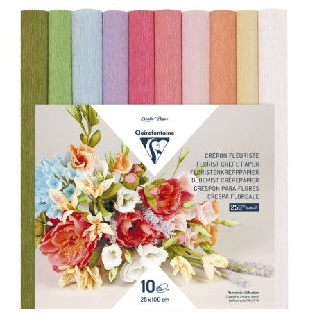 Crepe Paper, 10 rolls 25x100cm, Pastel assortment