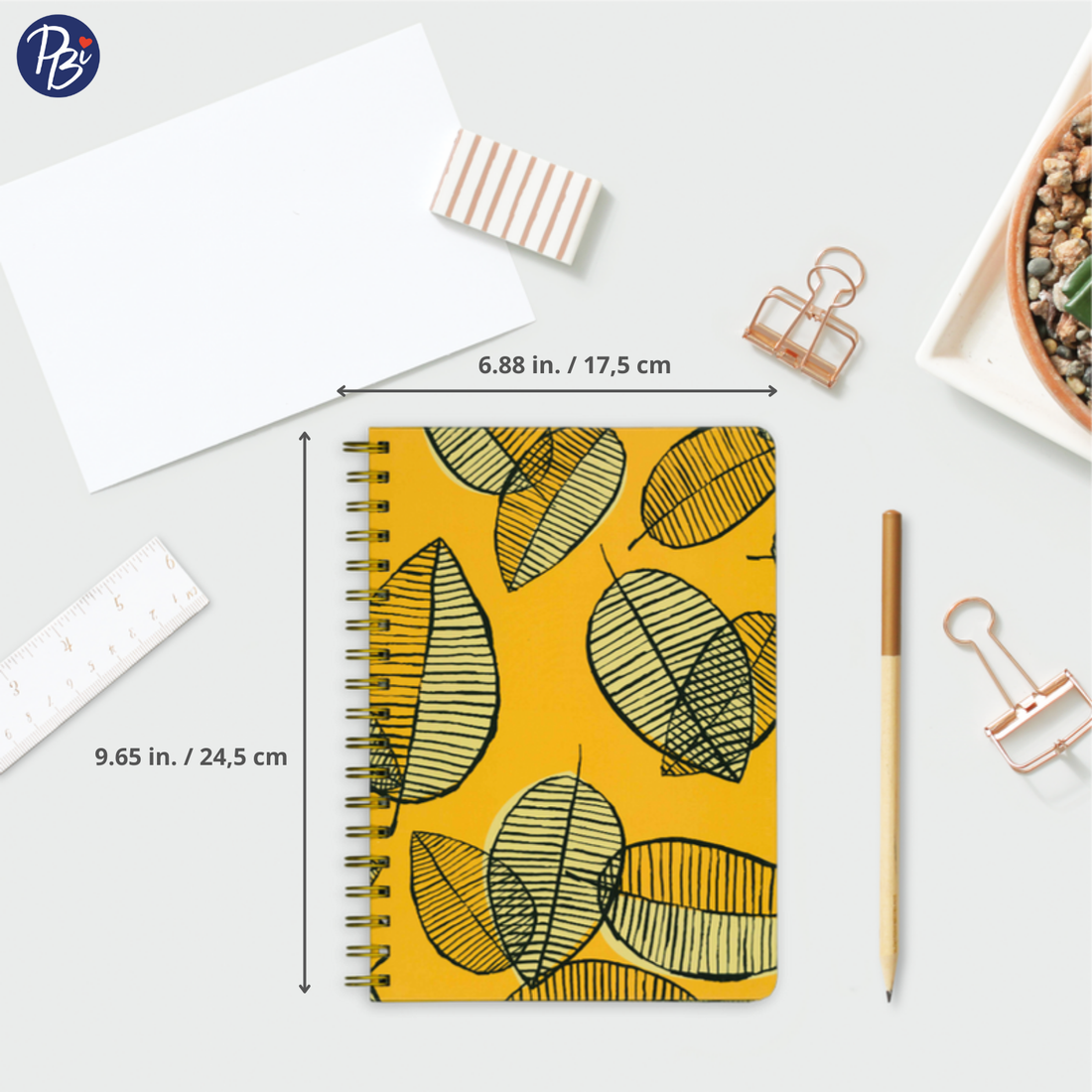 CAHIER DE NOTES - GRAND - FEUILLES JAUNES PBI LIVRES NOTES