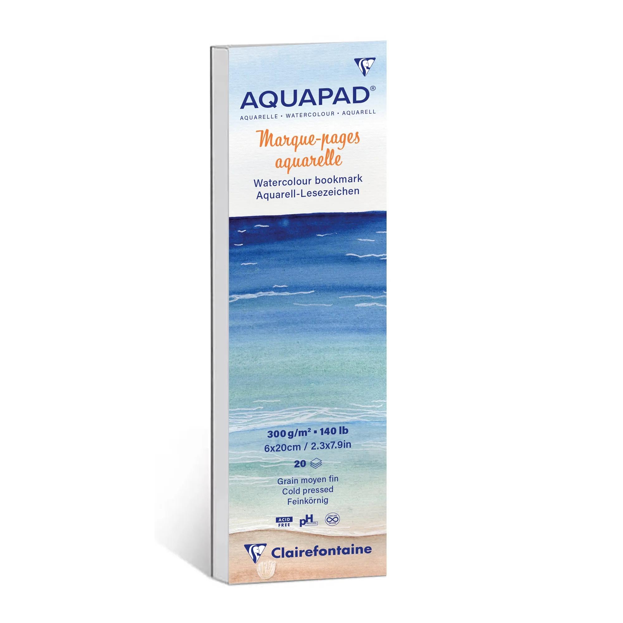Bloc collé Aquapad Marque-pages aquarelle 6x20cm 20F 300g