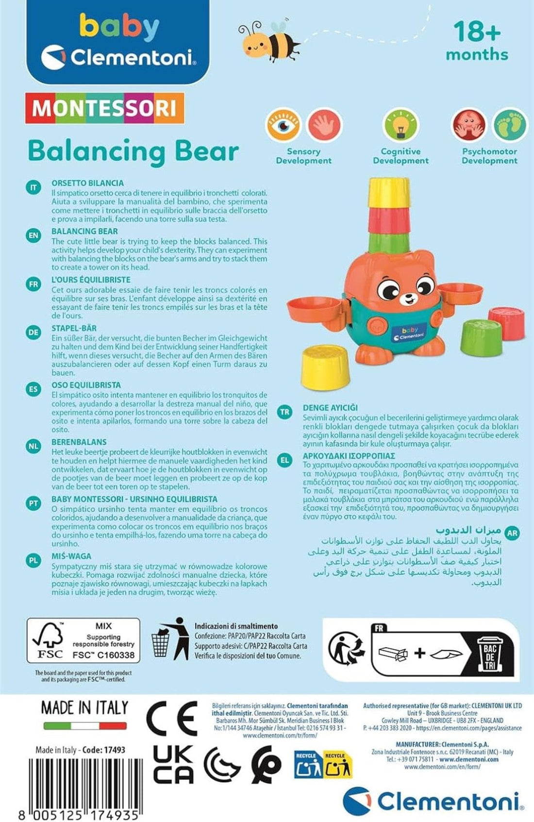 BABY MONTESSORI: OURS À BALANCER CLEMENTONI