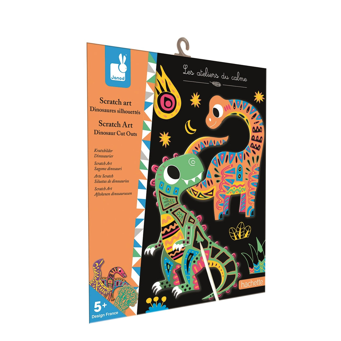 SCRATCH ART DINAUSORES SILHOUETTÉS - 5 CARTES JANOD