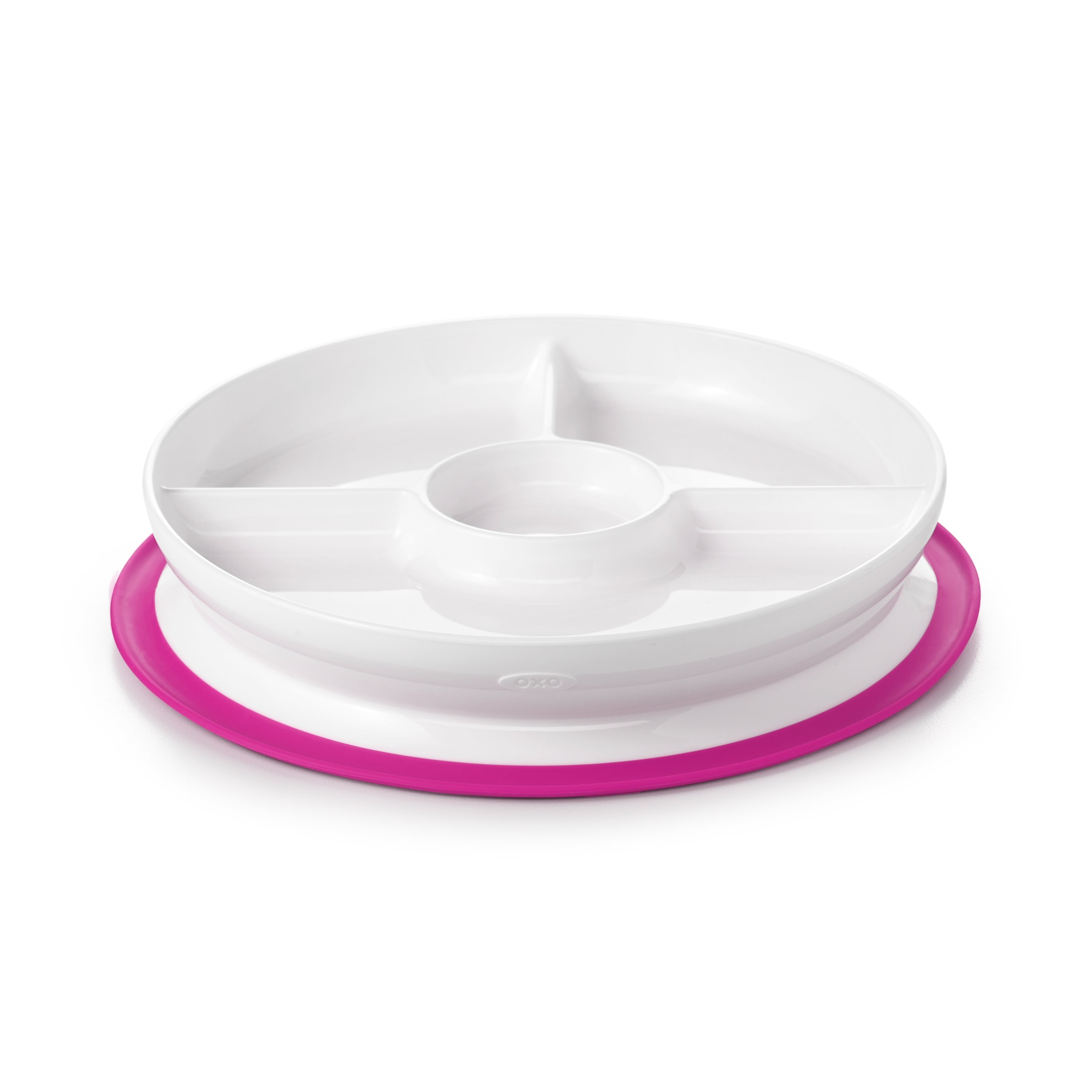 ASSIETTE COMPARTIMENTÉE À VENTOUSE - ROSE OXO TOT