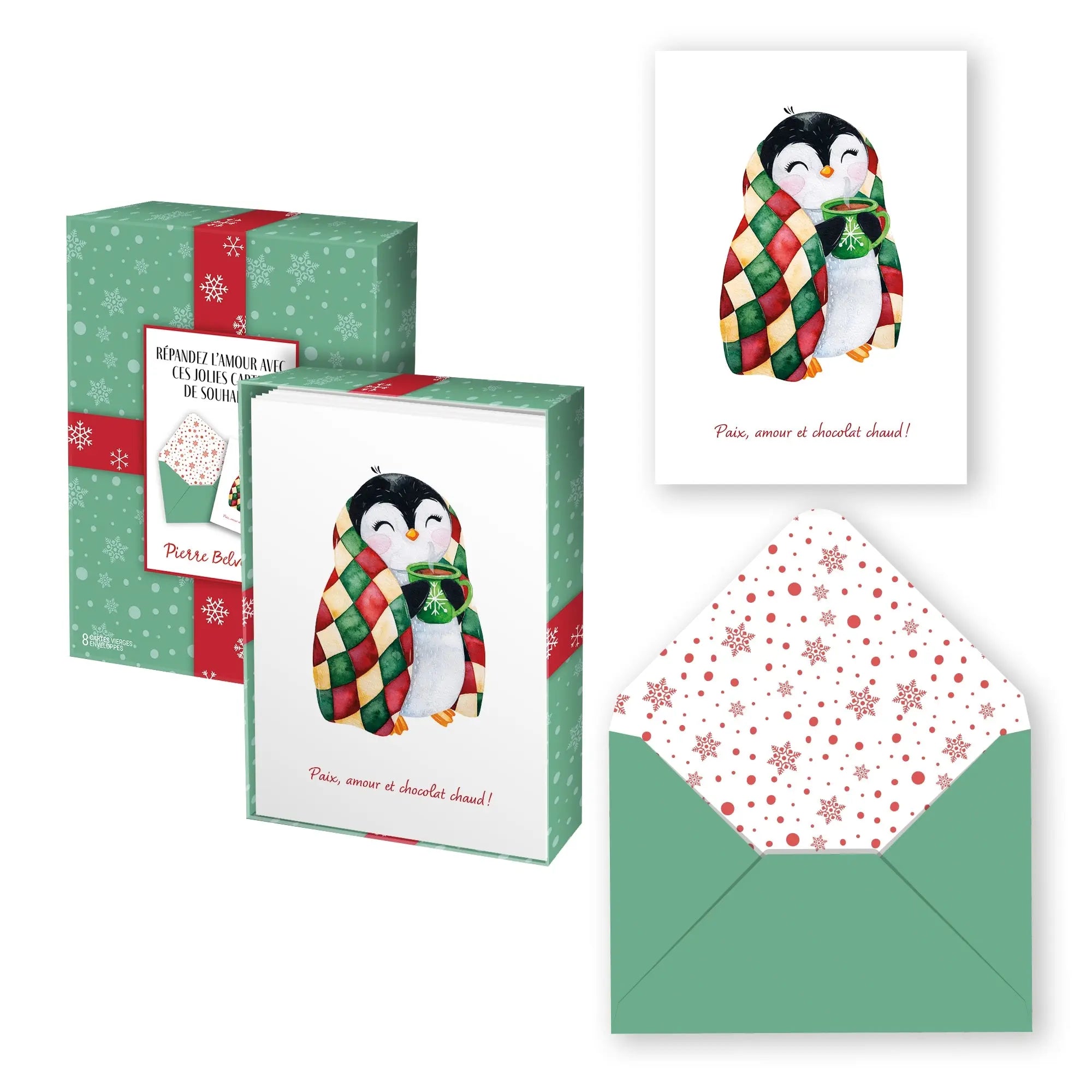 CARTE NOËL ENS./ 8 PINGOUIN PBI AUTRES