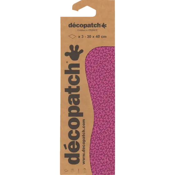 Faux Uni Prune Rose 3 Feuilles DECOPATCH