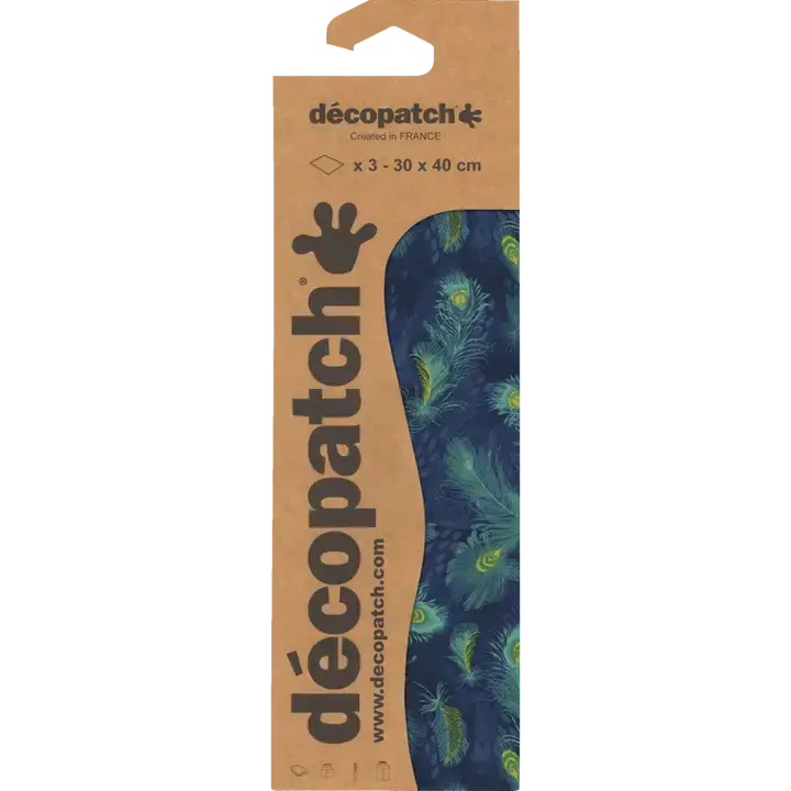 Fond Bleu Avec Plume 3 Feuilles DECOPATCH