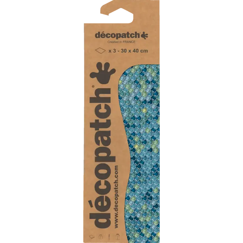 Écailles Turquoise & Bleu 3 Feuilles DECOPATCH
