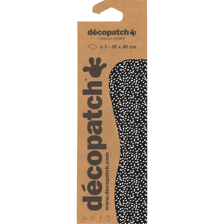 Noir Avec Gouttes Blanches 3 Feuilles DECOPATCH