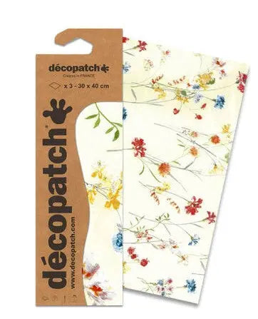 Fond Crème, Fleurs 3Feuilles DECOPATCH