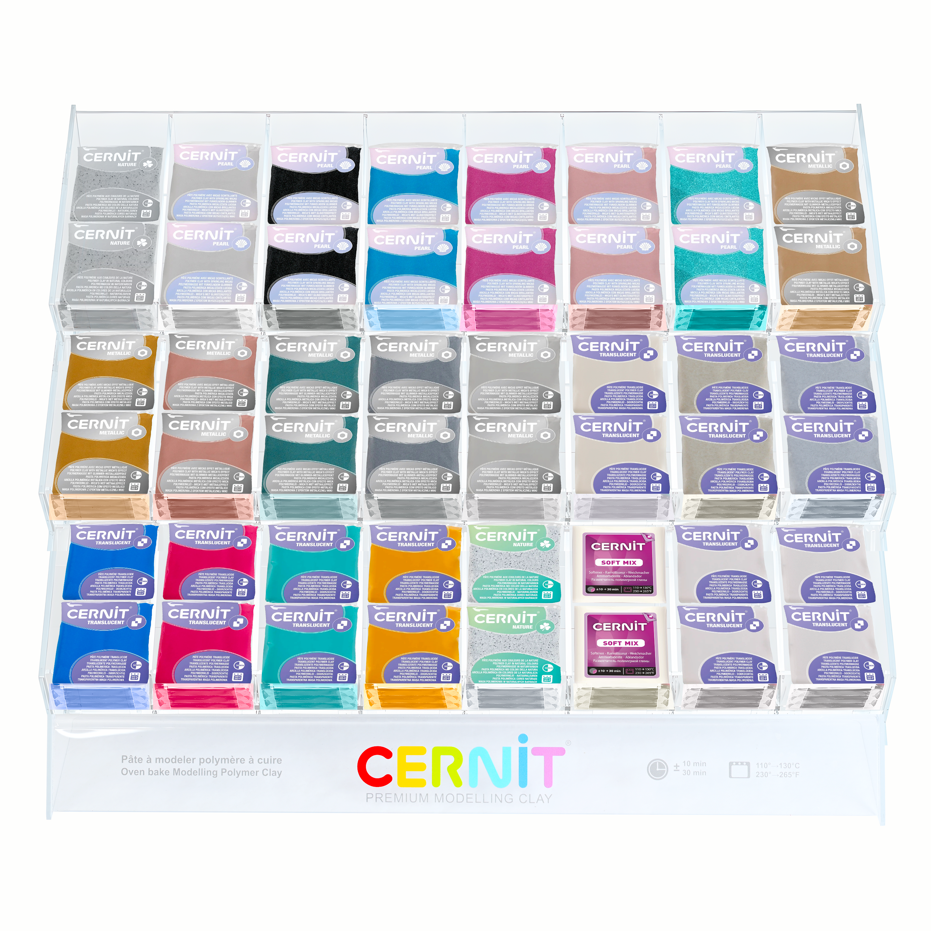 Présentoir cernit no2: métalliques  (23 couleurs+1 ramolisseur)