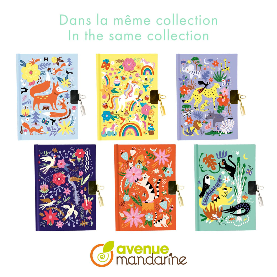 Journal Secret, Licornes 11X2X14Cm MY MANDARINE