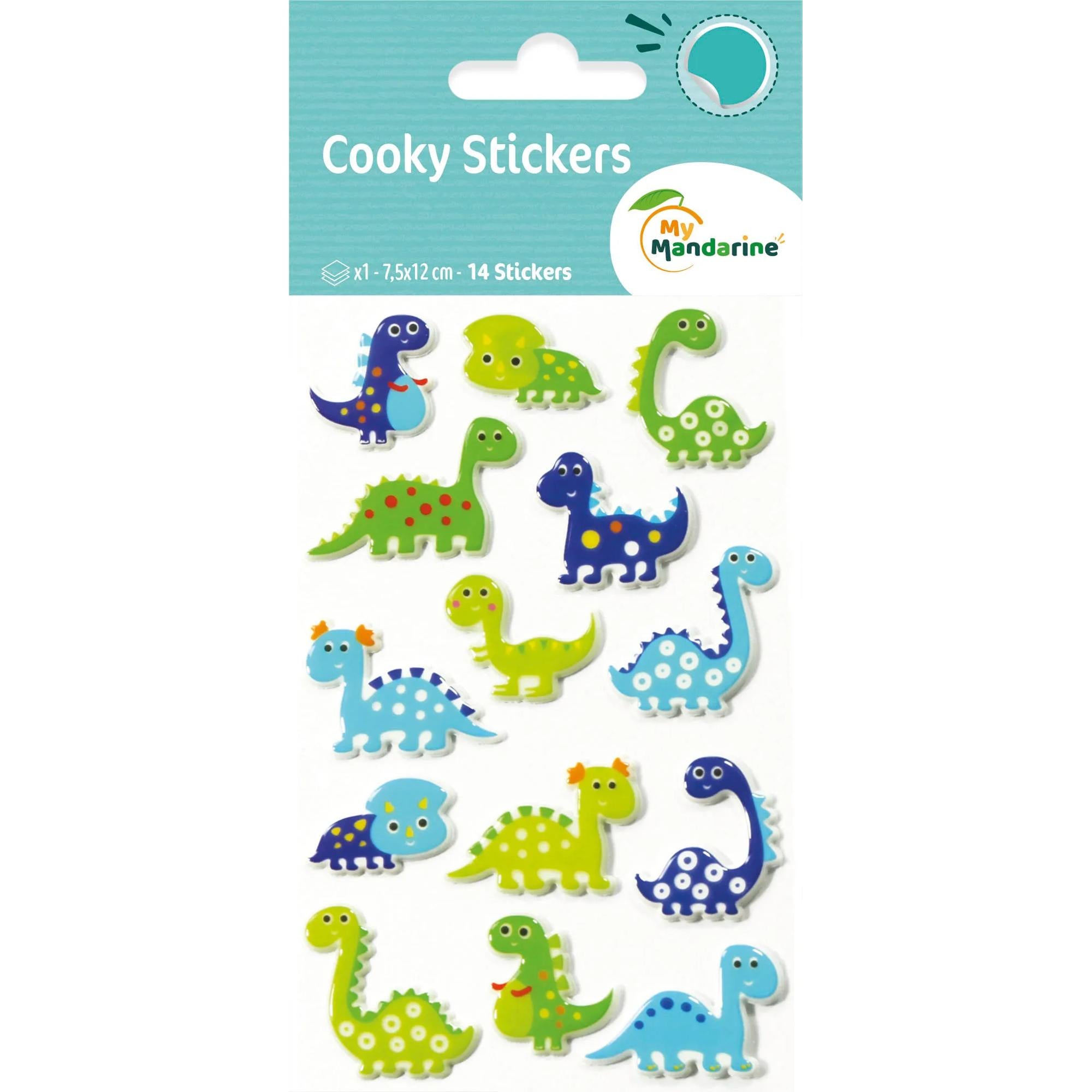 Autocollants Cooky Dinosaures 14 gommettes