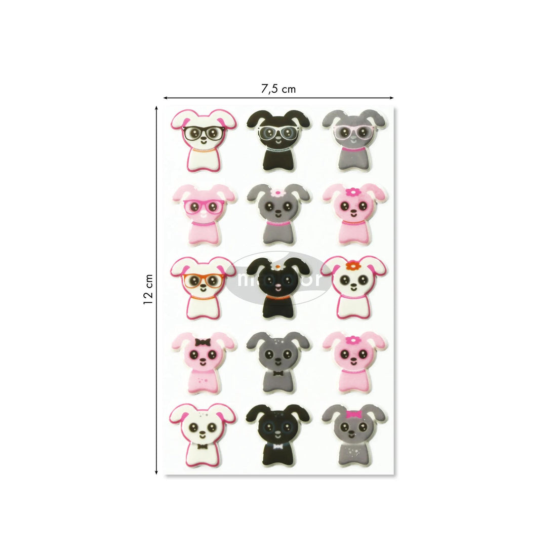 Autocollants Cooky Petits chiens 36 gomettes