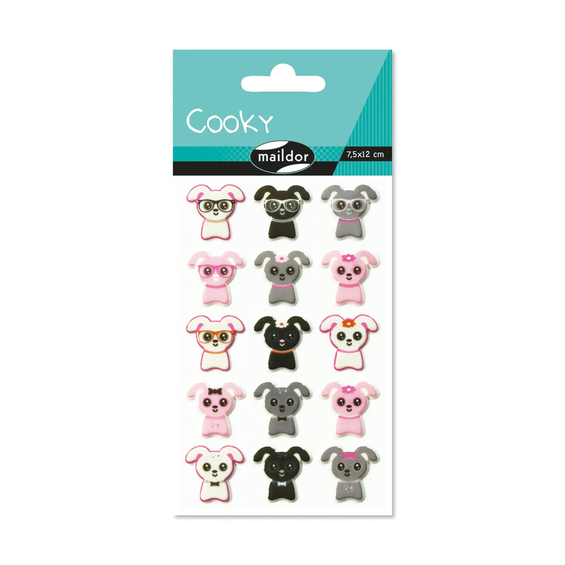 Autocollants Cooky Petits chiens 36 gomettes