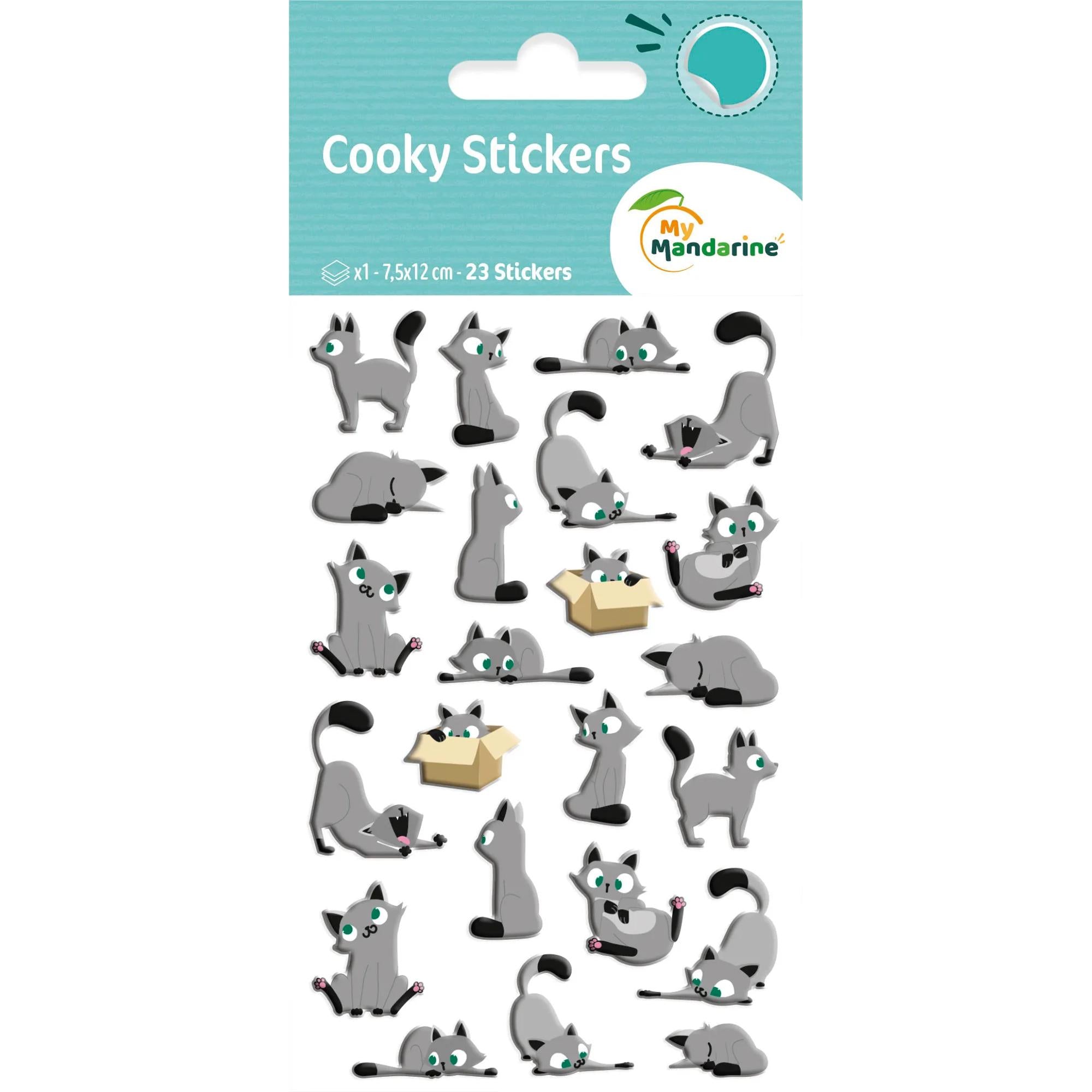 Autocollants Cooky Petits Chats 15 gommettes
