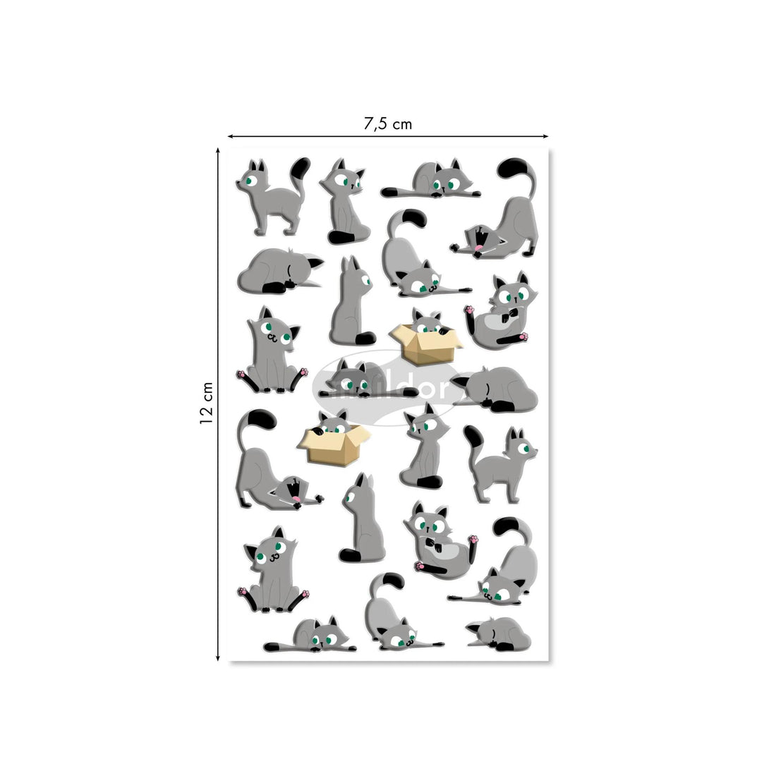 Autocollants Cooky Petits Chats 15 gommettes