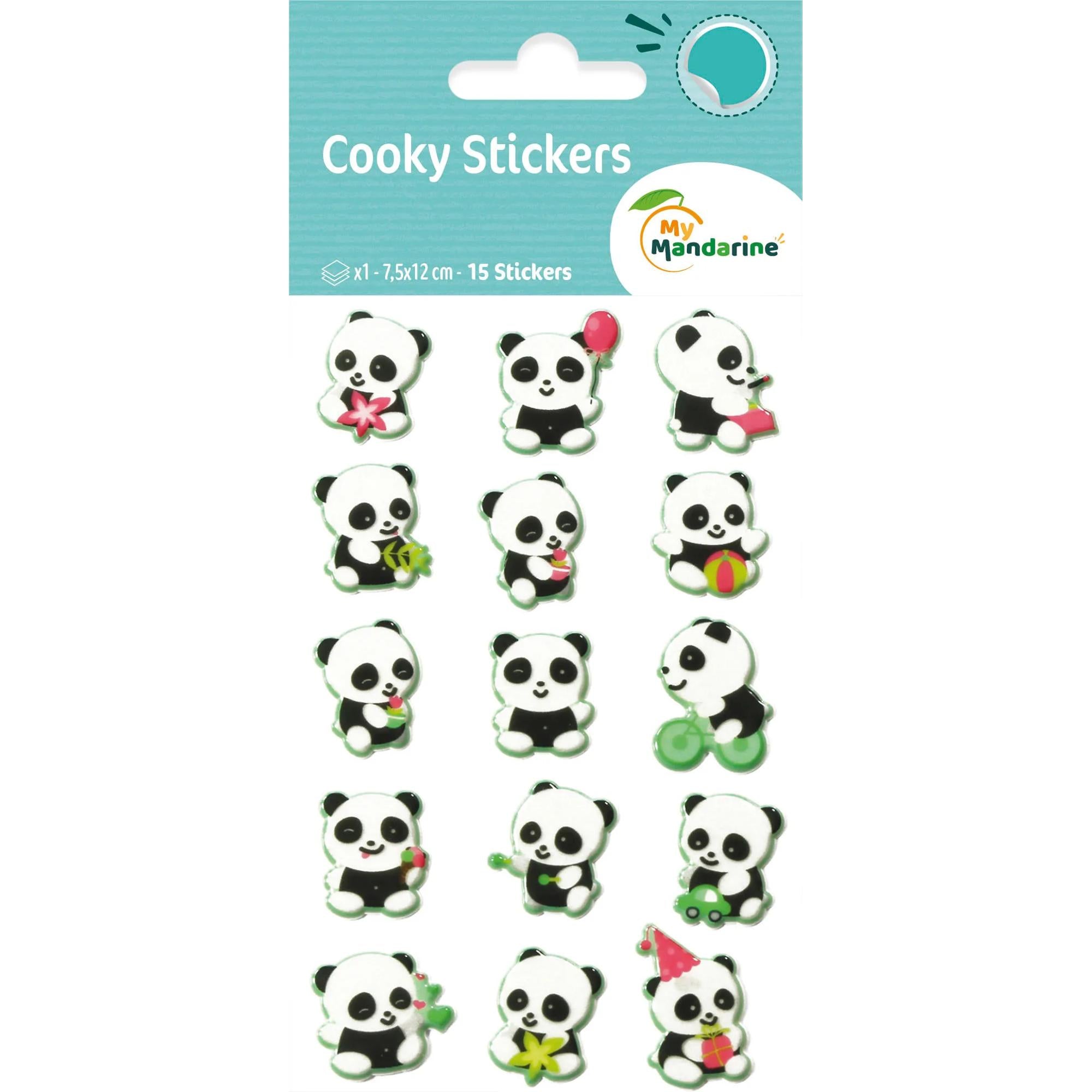 Autocollants  Cooky  Panda  15 gommettes MAILDOR