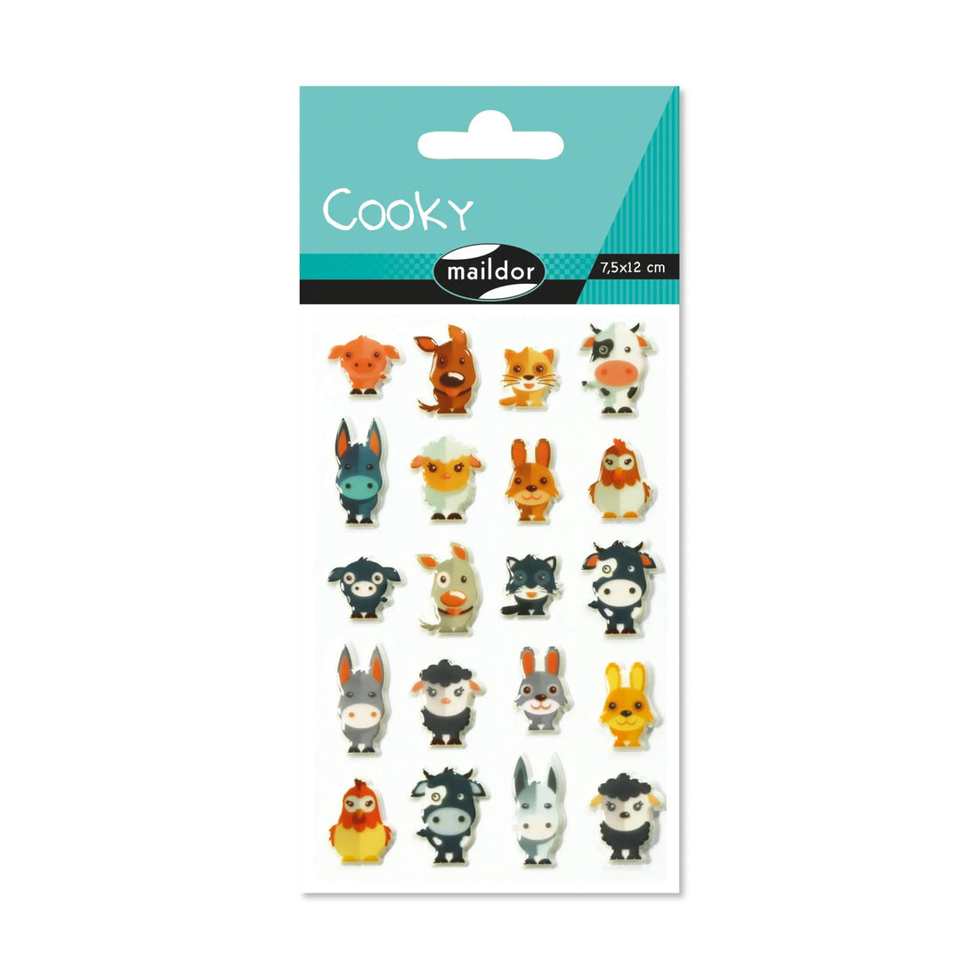Autocollants Cooky Animaux de la ferme 20 gomettes