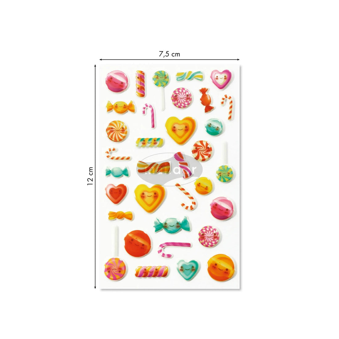 Autocollants Cooky  Kawaï Bonbons  34 gomettes
