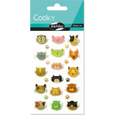 Autocollants  Cooky Têtes De Chats MAILDOR