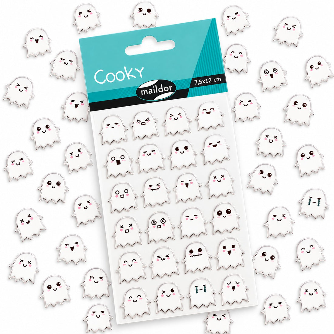 Autocollants Cooky Fantômes 24 gomettes - MAILDOR