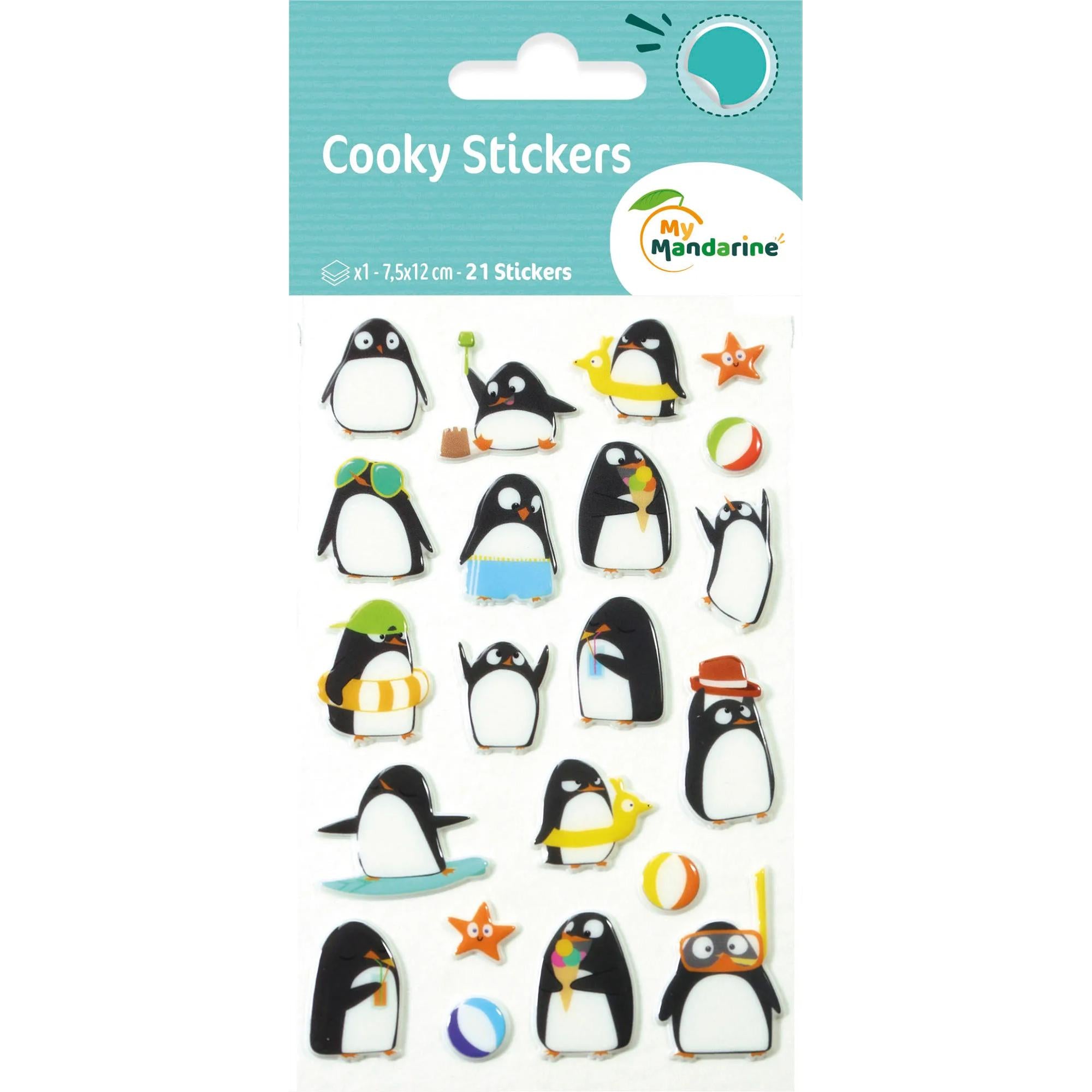 Autocollants Cooky Pingouins 21 gommettes