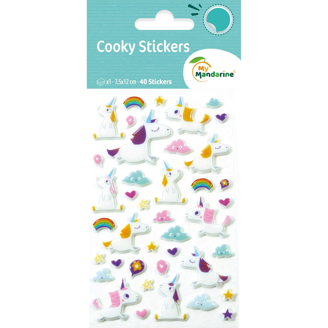 Autocollants Cooky Licornes 40 gommettes