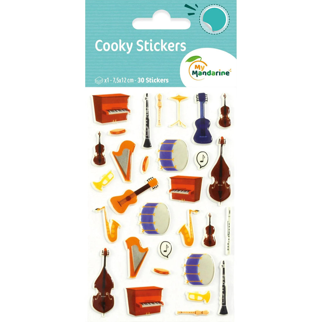 Cooky Stickers Musical Instruments 30 stickers